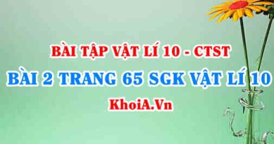 Bài 2 trang 65 SGK Vật lí 10 Chân trời sáng tạo
